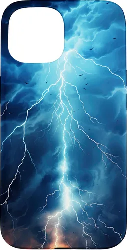 Vista 6 de iPhone 13 Pro Max Cool Blue Lightning Bolt Storm Funda de arte gráfico Wild Nature Sky