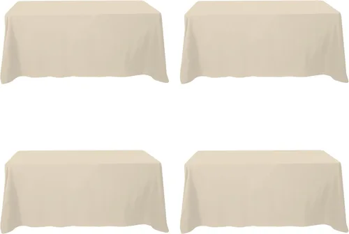 Vista 75 de BRILLMAX - Manteles para mesa rectangular de 6 pies, tela de lino de poliéster, lavable, para boda, recepción, banquete, fiesta de cumpleaños, 60 x