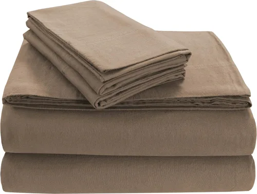 Vista 29 de Tribeca Living FL170EDPCSTCAS Fundas de almohada suaves de franela de algodón de 170-GSM, Cashmere, Estándar