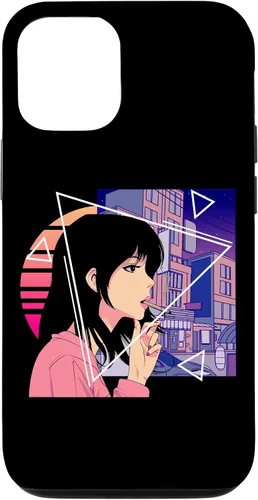 Vista 28 de Retro 80's Japanese Lofi Vaporwave Aesthetic Sad Anime Girl Case for iPhone 17