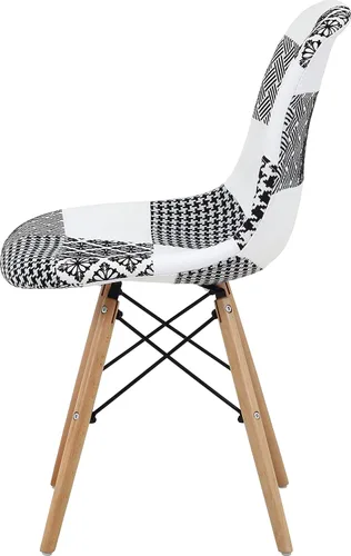Vista 4 de 不二貿易(Fujiboeki) Fuji Boeki 70589 Eames Chair, Width 20.1 x Depth 18.1 x Height 32.3 inches (51 x 46 x 82 cm), Black/White, Dining Chair, Shell Type
