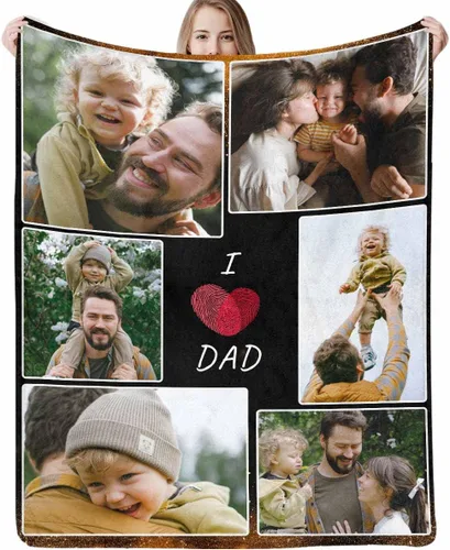 Vista 34 de D-Story Manta personalizada con fotos, manta de fotos personalizada con cualquier texto, manta de forro polar personalizada para cama, sofá