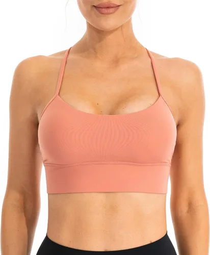 Vista 2 de Ukaste Sujetador deportivo con espalda en Y para mujer, con tirantes delgados, para entrenamiento, yoga