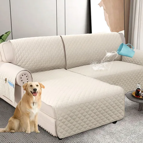 Vista 14 de H.VERSAILTEX Fundas de Sofá Seccional 100% Impermeables de 2 Piezas Fundas de Sofá en Forma de L Lavables para Perros Antideslizantes