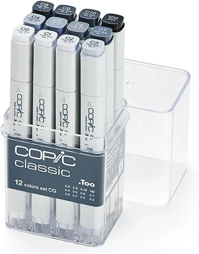 Vista 8 de Copic Juego clásico de 12 colores Básico: una combinación de colores primarios y secundarios en negrita