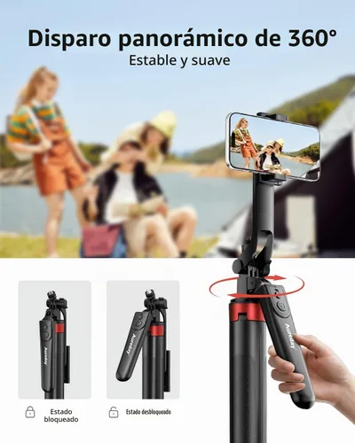 Vista 6 de Aureday Trípode de teléfono de 72" y palo para selfie, soporte de trípode para teléfono celular con control remoto inalámbrico y soporte extensible