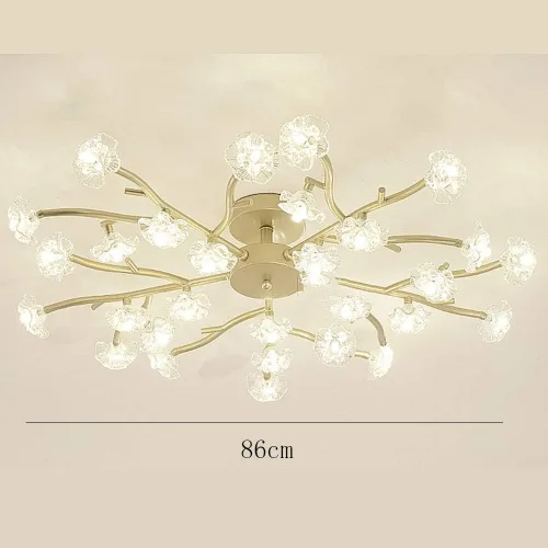 Vista 4 de Lámpara de araña de Cristal, moderna y sencilla, luz LED de techo, 10 Luces, para cocina, comedor, sala de Estar, Dorada, 18 Luces