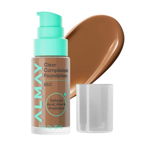 Vista 25 de Almay Clear Complexion - Base de maquillaje para acné con ácido salicílico, cobertura media, acabado mate suave, hipoalergénico, libre de crueldad