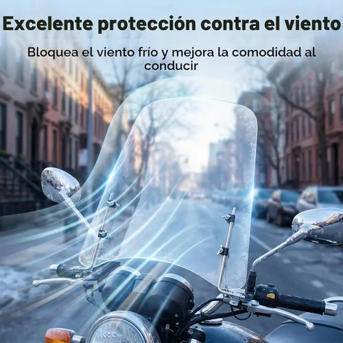 Vista 4 de Minho Parabrisas Universal para Motocicleta en Material PC, Grosor Mejorado de 3 mm y Dimensiones Mejoradas para Rendimiento Óptimo, 15.7" * 18
