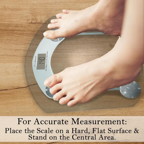 Vista 5 de Accu-Measure Báscula digital, precisa y precisa, báscula de baño y hogar, rastrea tu progreso, fácil de almacenar, hasta 400 libras