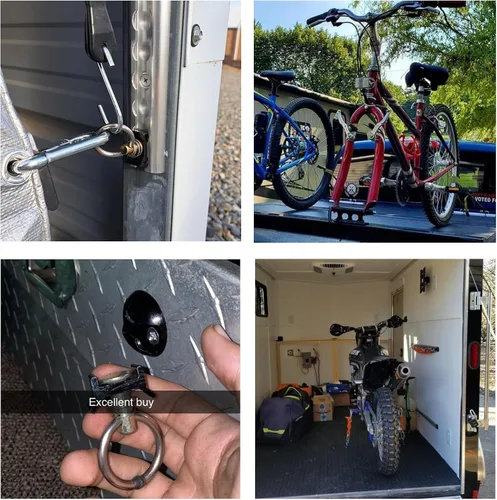 Vista 7 de Paquete de 12 accesorios de perno prisionero en L negro con anillo redondo (riel L no incluido)