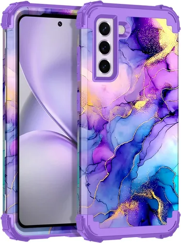Vista 9 de Rancase Funda para Galaxy S21 FE 5G, tres capas resistentes a prueba de golpes, protección de plástico duro+funda protectora de goma de silicona