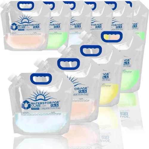 Vista 12 de WaterStorageCube Bolsa Contenedor de Agua Plegable Premium, sin BPA, recipiente de almacenamiento de plástico transparente de grado alimenticio