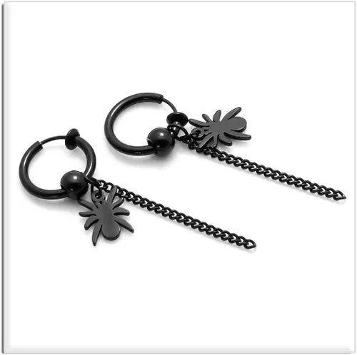 Vista 3 de Xusamss Punk Jewelry - Pendientes colgantes de acero inoxidable con bisagras de araña larga