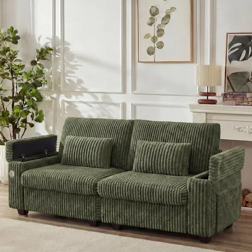 Vista 13 de Sofá seccional de pana sin hueso de 107 pulgadas para sala de estar, sofá modular con diván en forma de L, moderno sofá modular con asiento profundo