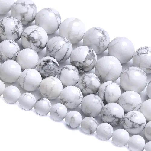 Vista 43 de 60 cuentas sueltas de piedra natural de turquesa africana de 0.236 pulgadas (6 mm) para hacer joyas, pulseras de bricolaje
