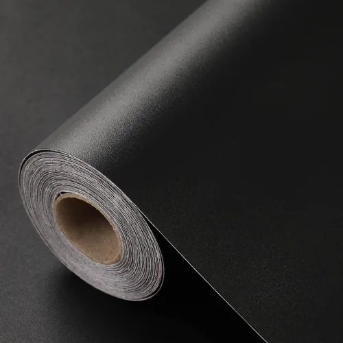 Vista 8 de Papel Tapiz Adhesivo Removible de Seda Negra - 11.8 x 78.7 Pulgadas Papel Tapiz Autoadhesivo Removible, Papel de Contacto para Pared Fácil de Pegar