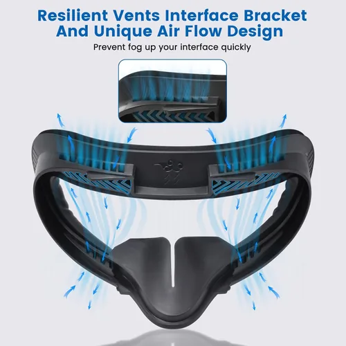 Vista 2 de VR Face Pad for Oculus Quest 2,Facial Interface Bracket Face Cover with Nose Pad, 2pcs PU Leather Foam Cushion for Meta Quest 2 Accessories