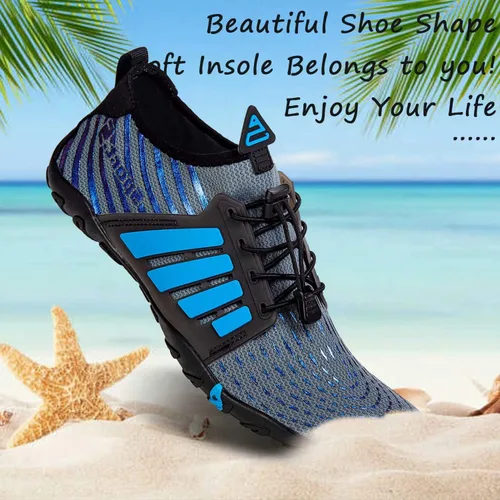 Vista 2 de YALOX - Zapatos de agua de secado rápido para hombre y mujer, para exteriores, proporcionan una sensación de ir descalzo, para usarlos en la playa