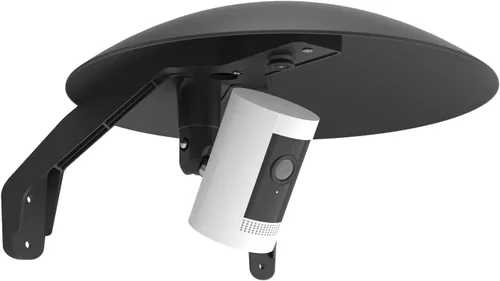 Vista 8 de Holicfun Cubierta de sombra de lluvia con soporte ajustable para cámara exterior, color negro (paquete de 2)