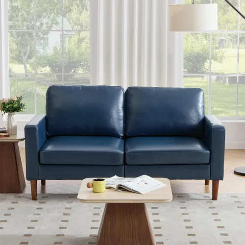 Vista 30 de Kingfun Silla decorativa, sillas de sala de estar, sillón de lectura de chenilla, de mediados de siglo con pie de madera maciza, decoración moderna