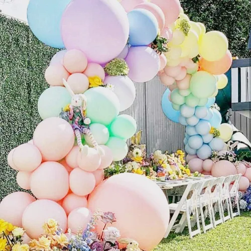Vista 7 de Kit de guirnalda de arco de globos pastel para decoración de bodas, baby