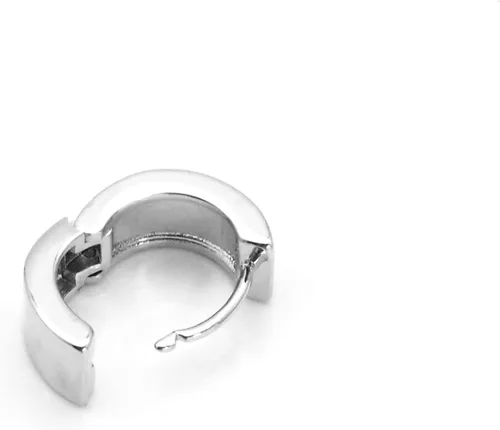 Vista 2 de Pendientes Huggie de oro y plata con nácar