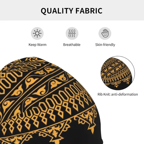 Vista 7 de Gorro africano holgado para adultos, tejido elástico, de calavera, gorro de invierno para exteriores para mujeres y hombres