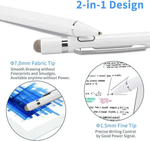Vista 4 de Lápiz óptico para Nintendo Switch, lápiz digital EVACH con punta ultrafina de 0.069 pulgadas para Nintendo Switch, color blanco