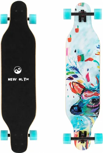 Vista 9 de Patineta Longboard de 41 Pulgadas, 8 Capas de Arce Canadiense, Longboards de Caída Libre para Jóvenes y Principiantes