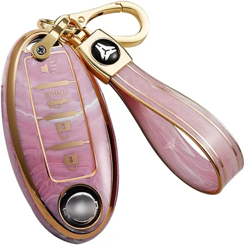 Vista 10 de ontto Compatible con Nissan Smart Remote Key Fob Cover Full Protection Marble Pattern Key Case Azul, Azul