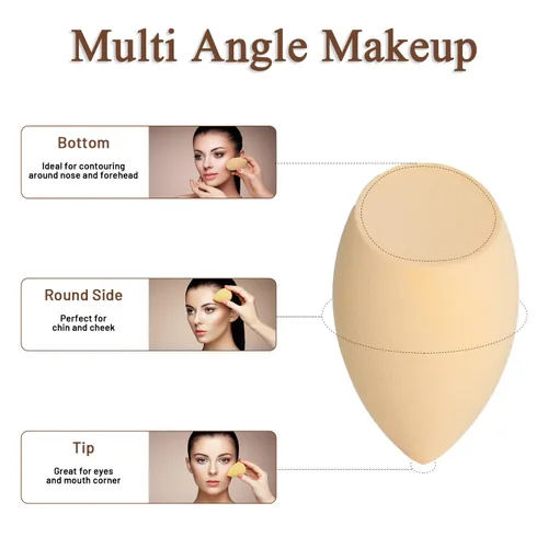 Vista 2 de COSTICA - Juego de esponjas de maquillaje, 8 esponjas de belleza para base, crema y polvo, esponja de belleza multicolor para maquillaje con 2 mini