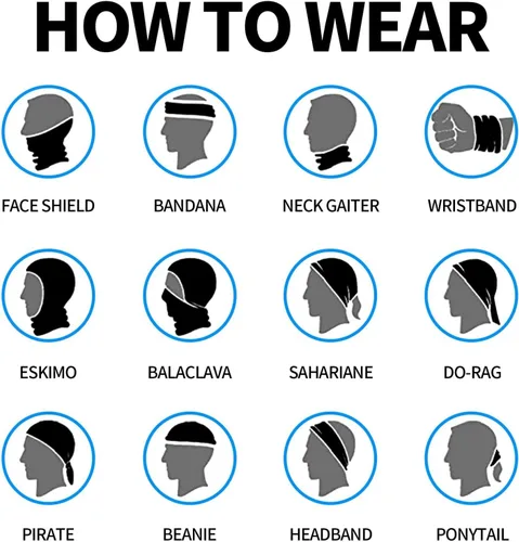 Vista 8 de Polaina para el cuello, bandanas para hombres y mujeres, cubierta de bufanda para la cara con rayos UV, con agujero para las orejas, máscara facial