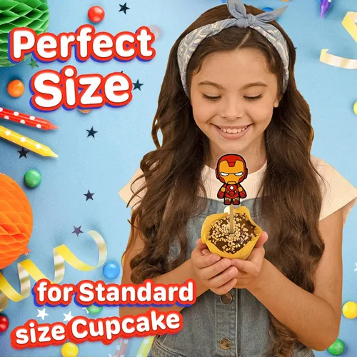 Vista 3 de 24 adornos de metal para cupcakes – Selecciones fuertes para decoración de cumpleaños de niños