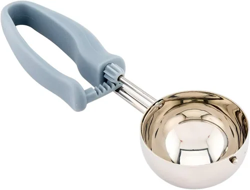 Vista 2 de Cucharón de porciones de acero inoxidable de agarre cómodo con mango ambidiestro