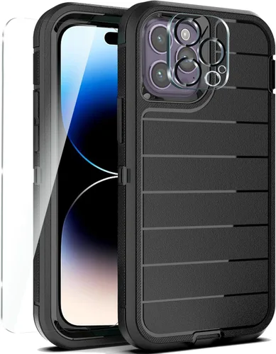 Vista 32 de YmhxcY Funda para iPhone 12/iPhone 12 Pro [2 Protectores de Pantalla de Vidrio Templado] Cubierta Duradera de 3 Capas A Prueba de Caídas/Funda