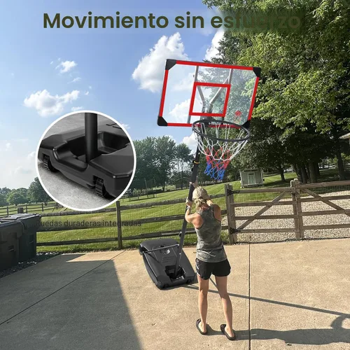 Vista 6 de Yohood Kids Basketball Hoop Outdoor 4.82-8.53ft Adjustable, Portable Basketball Hoops & Goals for Kids/Teenagers/Youth in Backyard/Driveway/Indoor