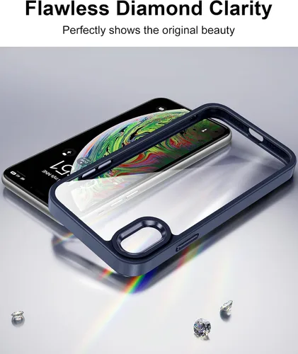 Vista 359 de HOOMIL Funda para iPhone 7 Plus/iPhone 8 Plus de 5.5 Pulgadas, sin amarillamiento, protección contra caídas, cubierta trasera dura transparente