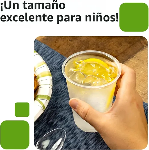 Vista 7 de Amazon Basics Pequeños vasos desechables de plástico transparente, 9 onzas, 100