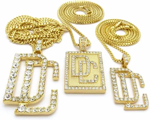Vista 3 de Juego de collar de cadena de cuerda con colgante de cadena de cuerda para hombre