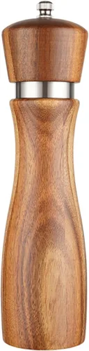 Vista 7 de Molinillo de sal y pimienta de acrílico y madera, 2 unidades, molinillo ajustable 2-pack, Wooden Pepper Grinder, Durable Ceramic Grinder