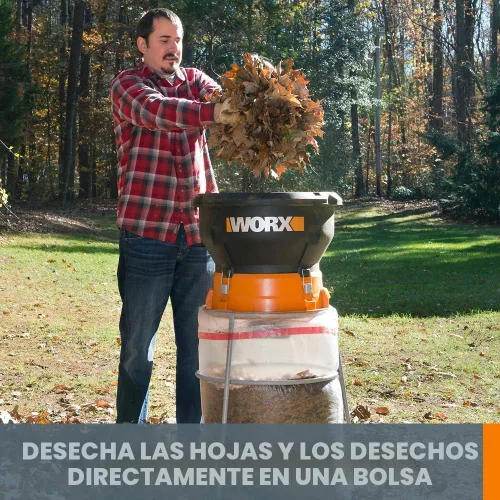Vista 2 de Worx WG430 - Trituradora eléctrica de hojas, sin aspas, plegable (13 A)