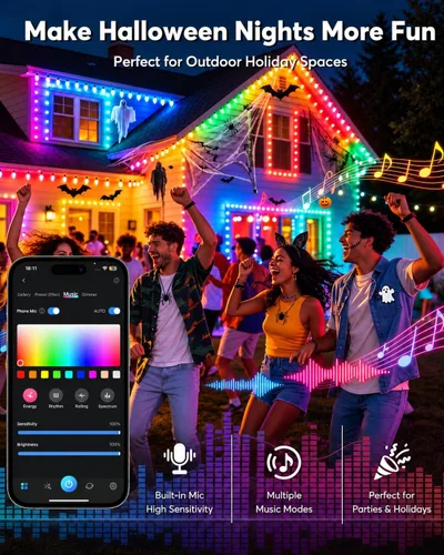 Vista 7 de Cadena de luces de Navidad Smart RGB C9 de 33 pies con 50 LED