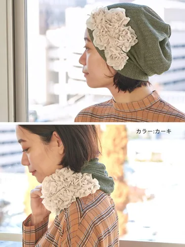 Vista 8 de CHARM Womens Flower Beanie Hat - Bonnet Turban Headband Chemo Cap Circle Scarf