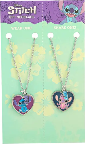 Vista 6 de Disney Lilo & Stitch - Juego de 2 collares de mejores amigas con dije de BFF y Stitch, con licencia