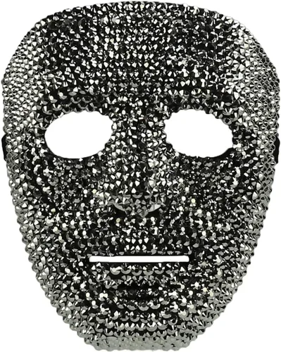 Vista 13 de Trendy Apparel Shop Accesorio de disfraz de media máscara de calavera con diamantes de imitación