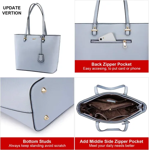 Vista 4 de LOVEVOOK Bolso de mano para mujer, bolso de hombro con asa superior, con bolsillo externo