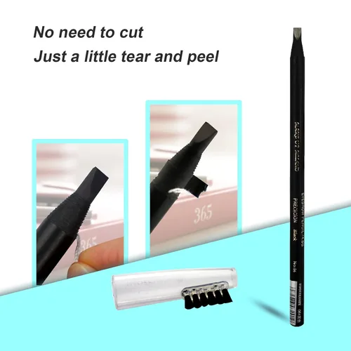 Vista 6 de 6pcs Impermeable Rojo Microblading Cejas Mapping Lápiz de Núcleo Duro Peel Off Maquillaje Permanente Lápiz de Tatuaje de Labios (Marrón)