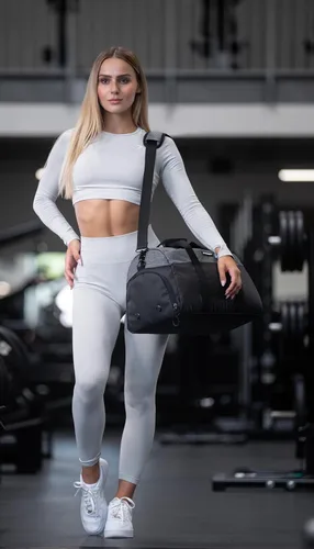 Vista 2 de Fitgriff Bolsa de gimnasio V2 para hombres y mujeres con compartimento para zapatos y artículos húmedos, bolsa de lona para viajes, deportes