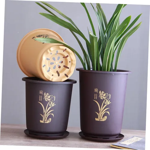Vista 5 de 3 Sets Plastic Orchid Planter Pots, Modern Airflow Nursery Containers